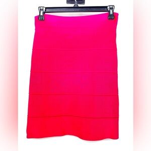 BCBGMaxazria "Simone" Neon Pink Bandage Style Mini Skirt Women's Size M Y2K